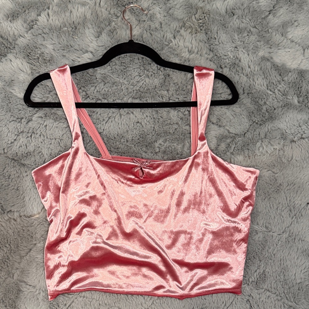 Wild Fable Blush Velvet Crop Top